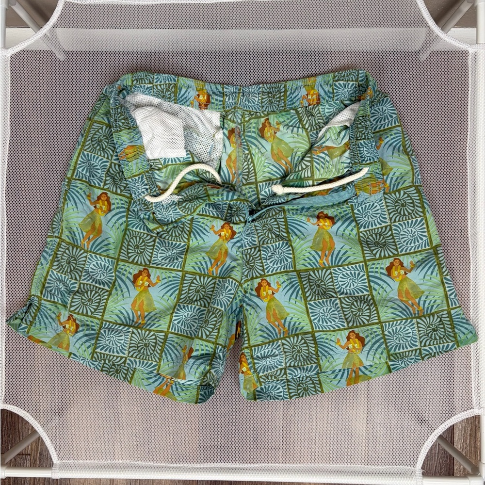 Tommy Bahama Hula Girl Swim Trunks S Blue Green Geometric Mesh Lined Nylon T9318 - Picture 6 of 15